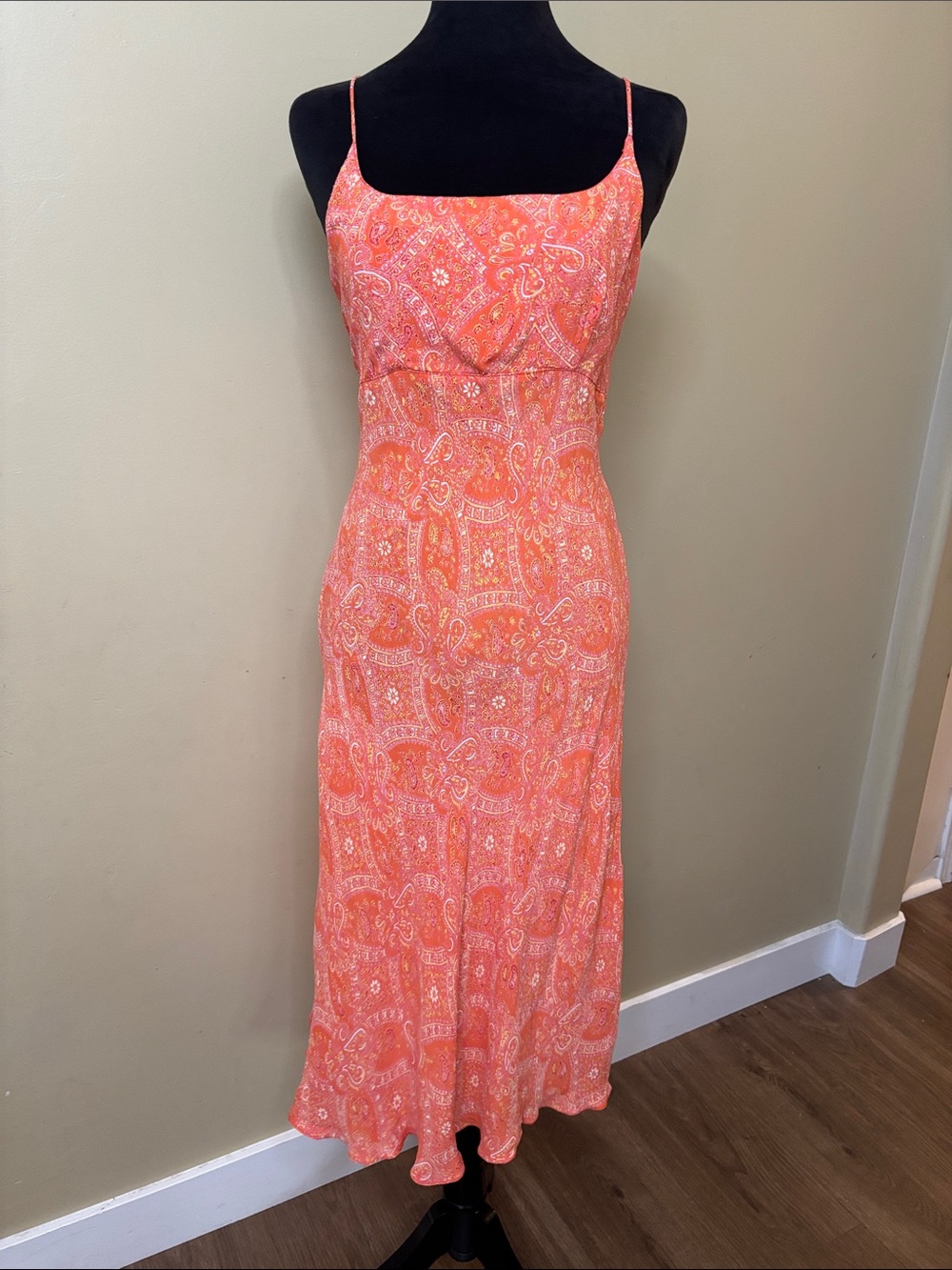vintage Angie paisley print midi slip dress